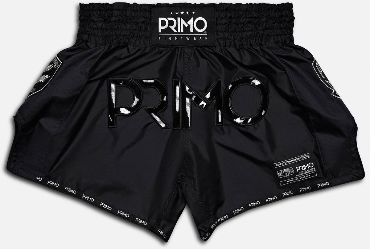 Primo Muay Thai Shorts - Super Nylon - Black Panther II - Zwart M