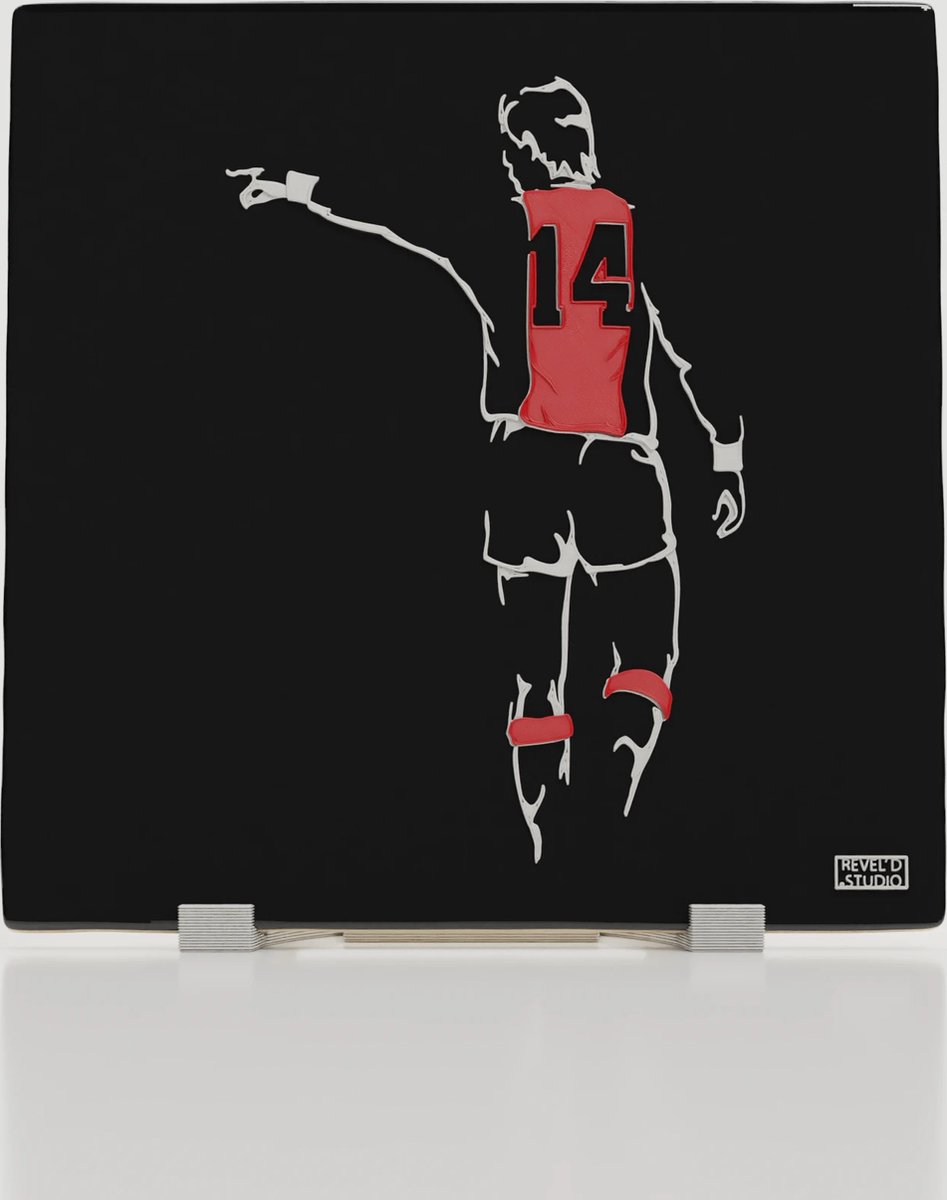 Johan Cruijff - 14 - Tegel (3D-Print) inclusief houder