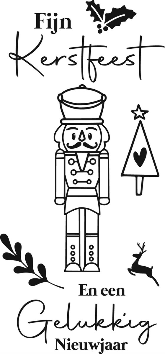 Raamsticker Kerst - Notenkraker - Zwart