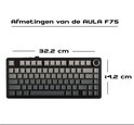 Afmetingen AULA F75: 32,2 cm breed en 14,2 cm hoog.