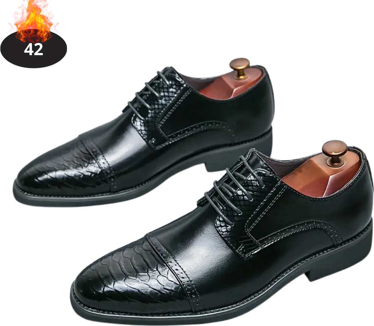Bovista Nette Schoenen Heren Business Schoenen Bruiloft Kantoorschoenen Met Veters Zwart