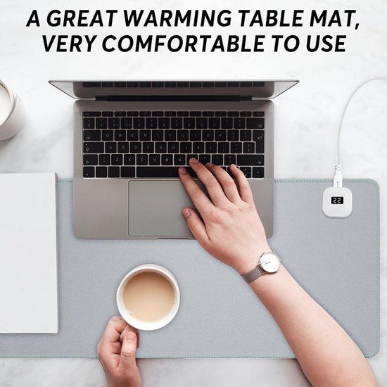 Tapis de bureau chauffant Lexium - Tapis de souris chauffant pour mains froides - Coussin chauffant - Tapis chauffant - Tapis de bureau