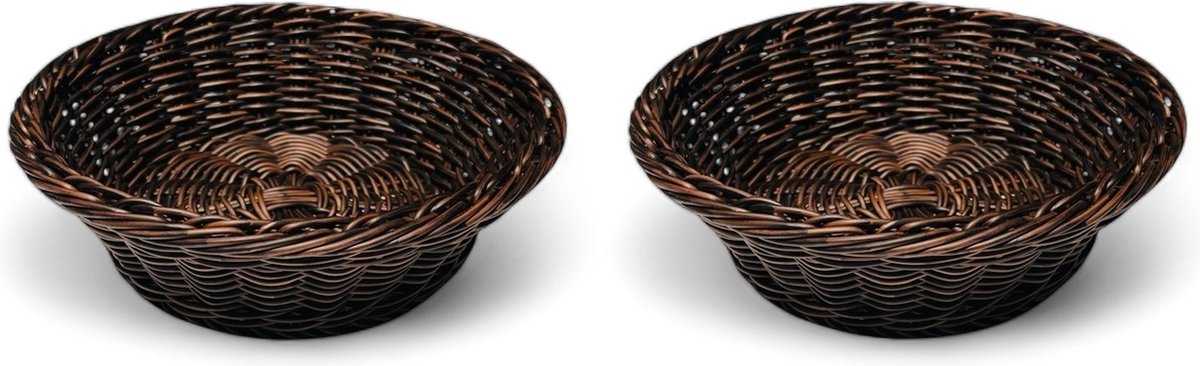 ServeStar ronde broodmandjes - Set van 2 stuks - 25x8cm - vaatwasbestendig - broodmand - fruitmand - geschenkmand