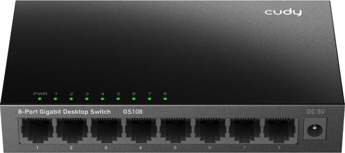 Cudy GS108 - Netwerk Switch- 8 poorten - Metalen switch - Unmanaged