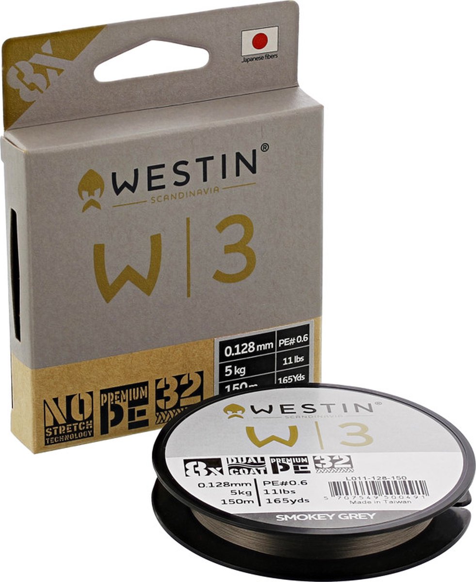 Westin W3 8 Gevlochten Vislijn 150 M Goud 0.100 mm