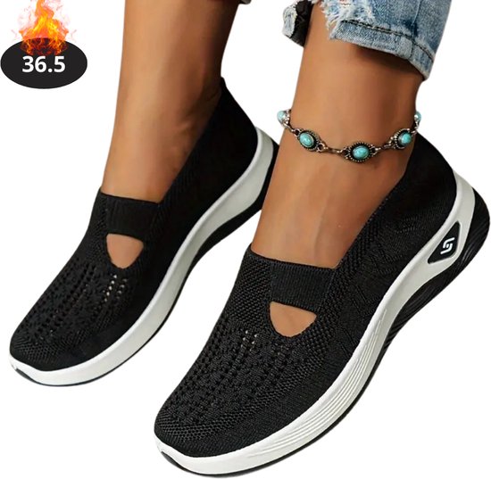 Chaussures pour femmes Bovista Femme - Baskets pour femmes - Confortables - Slippers - Décontractées - Adultes - Zwart - Taille 36,5
