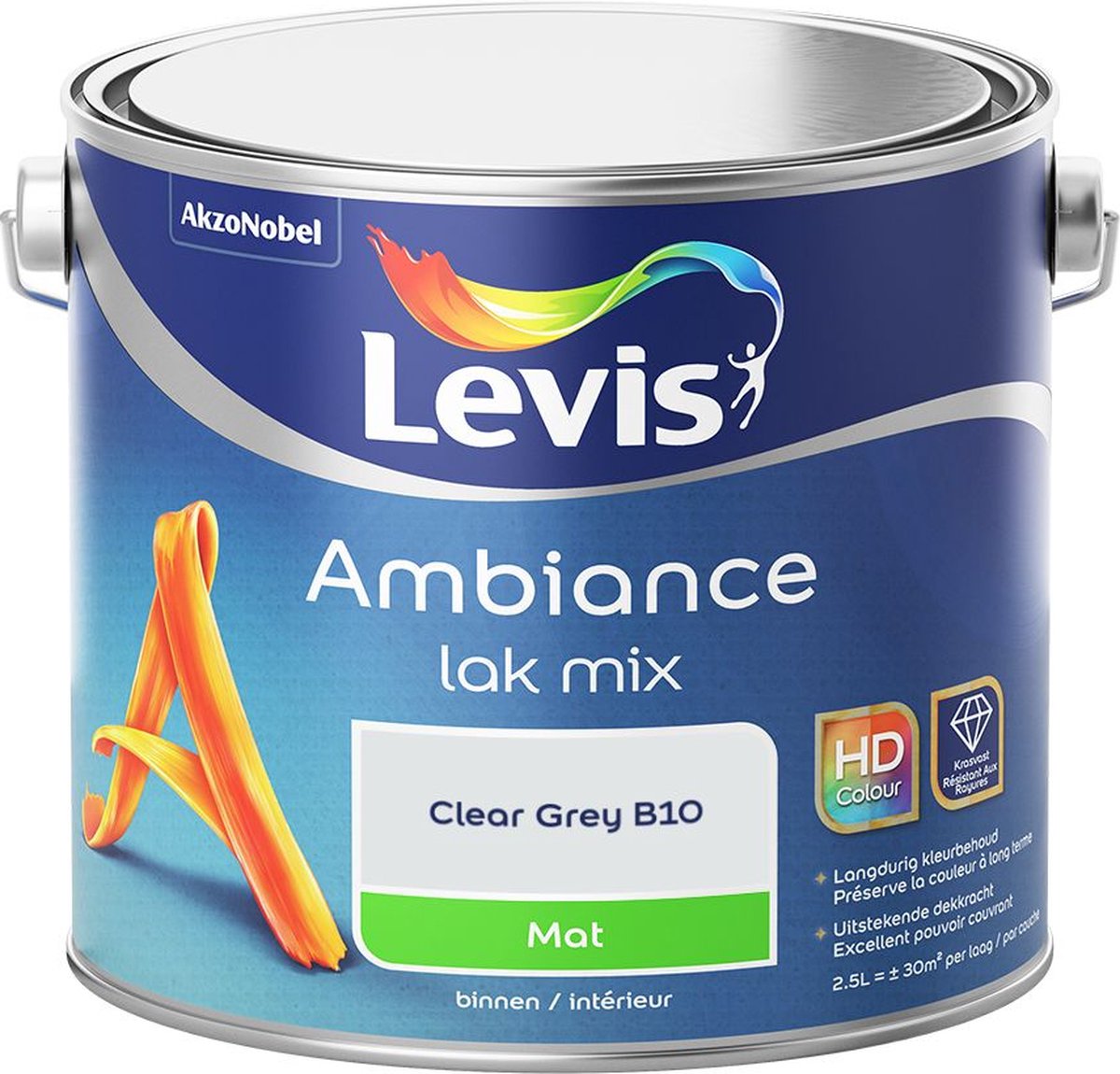 Levis - Ambiance Lak Mat Mix - Clear Grey B10 - Mengverf - 2,5 L