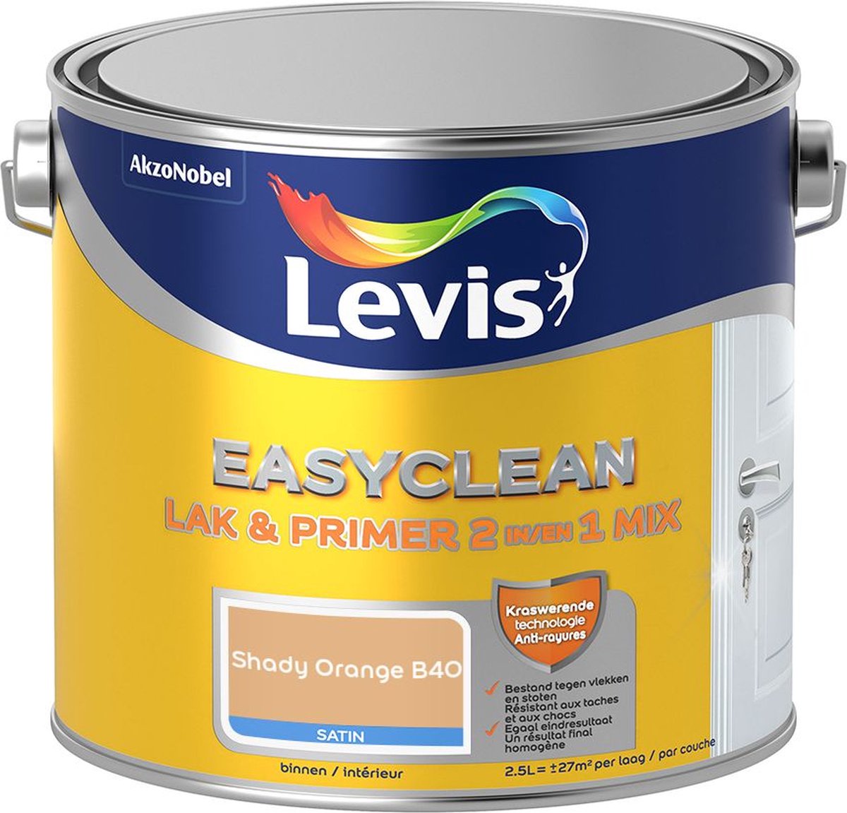 Levis - Easyclean Lak & Primer 2-In-1 Mix - Shady Orange B40 - Mengverf - 2,5 L