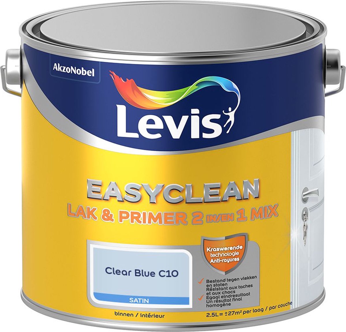 Levis - Easyclean Lak & Primer 2-In-1 Mix - Clear Blue C10 - Mengverf - 2,5 L