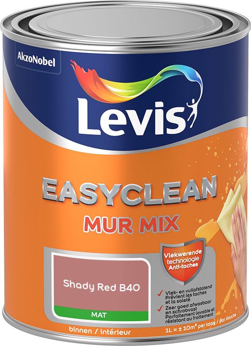 Levis - Easyclean Mur Mat Mix - Shady Red B40 - Mengverf - 1 L