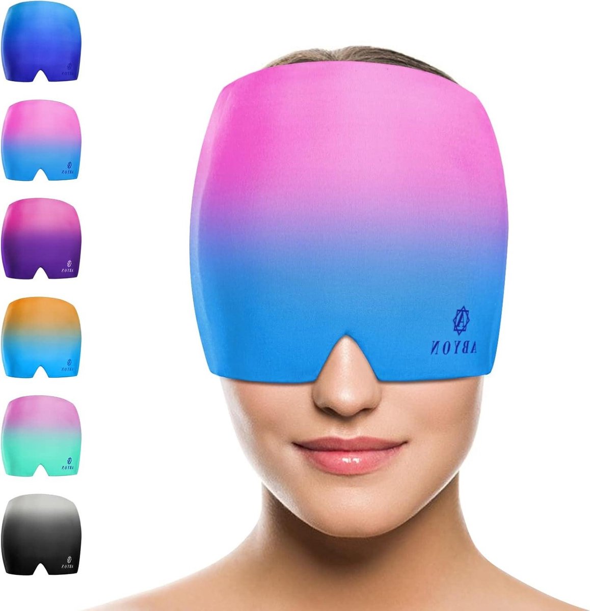 Goedkoopste Migraine muts hoofdpijn ontlastingskapp - meerkleurig - herbruikbare flexibele gel - koude warmtetherapie - spanningshoofdpijn gezwollen ogen stressvermindering - roze-blauw