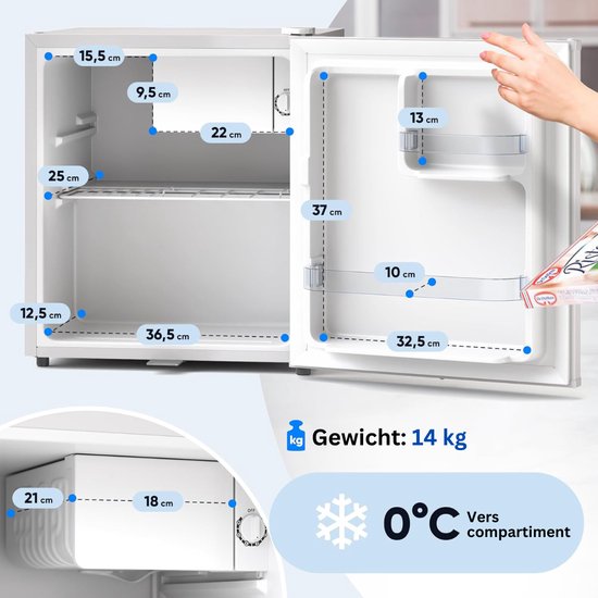 MKSS® Mini Koelkast - Minibar - Skincare Fridge - Wit — afbeelding 3