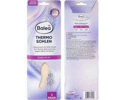 Balea Thermozolen - Maat 40/41 - 1 paar thermo-inlegzooltjes | 100% Wol - Anti-Sliplaag - Beschermt tegen kou en nattigheid