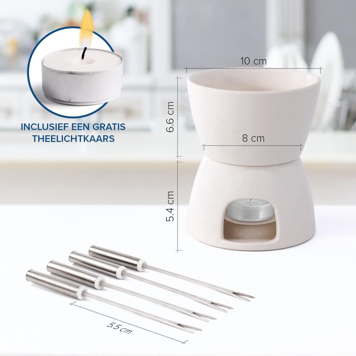 Equivera Kaasfondue Set Elektrisch - Kaasfondue Set - Kaasfondue - Kaas Fondue – foto 3