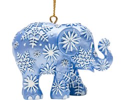 Elephant Parade - Snowfall Blue Ornament - Handgemaakt Olifanten Ornament- 5cm
