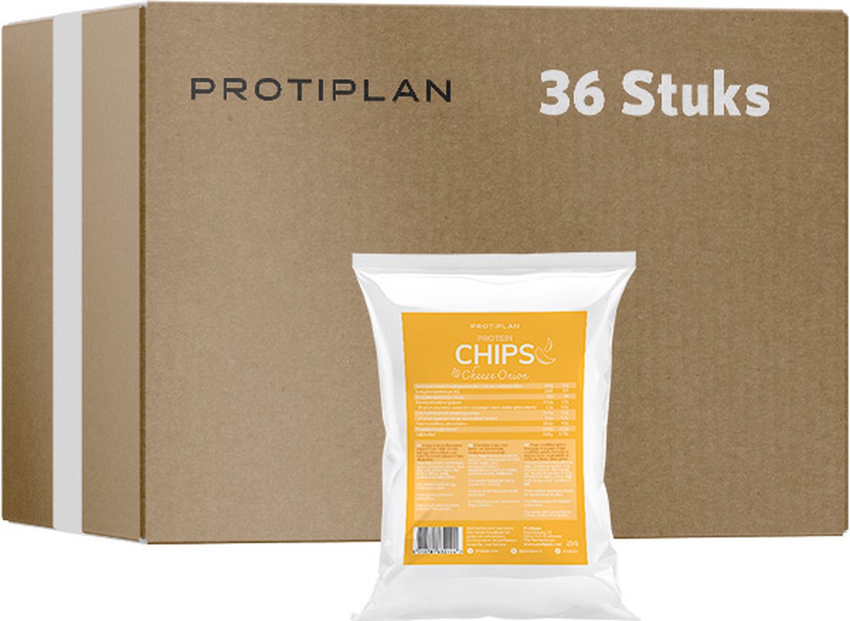 Goedkoopste Protiplan | Chips Cheese Onion | 36 stuks | 36 x 25 gram | Low carb snack | Snel afvallen zonder hongergevoel!