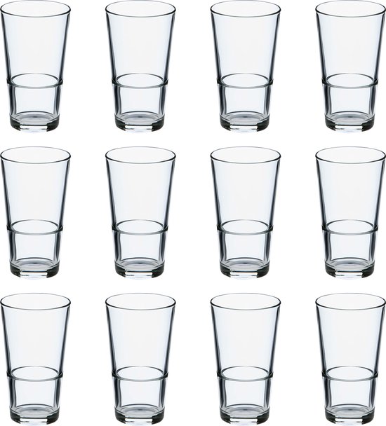 Mammoet - Budgetline - Bierglas - Amsterdammertje - 12 stuks - 34 cl - Transparant glas - Stapelbaar
