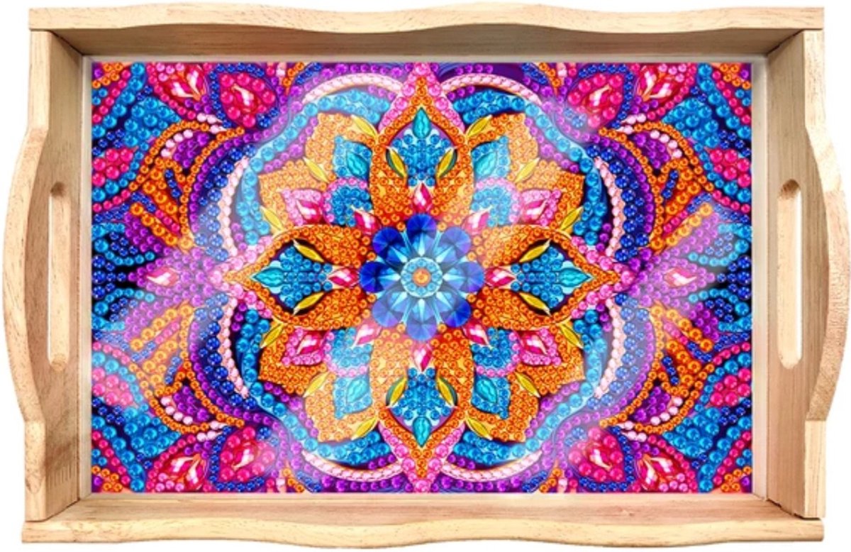 Dienblad 10 - Mandala - Diamond painting - compleet pakket - Diamond painting by Wietske