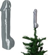 Piemel Piek - Zilver - 18 cm - Kerstboomversiering - Kerstcadeau - Kunststof - Kerstboompiek