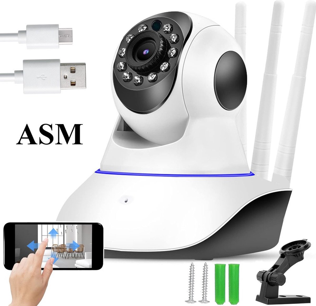 Smart IP WiFi elektronische camera - Binnenbeveiliging met bewegingssensor en audio - 53080