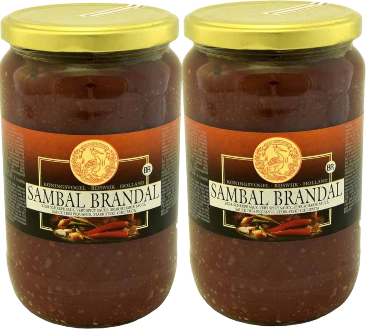 Koningsvogel® | 2 x 750 gram Sambal Brandal | Combivoordeel | Aziatisch koken | Oosterse keuken | vegetarisch