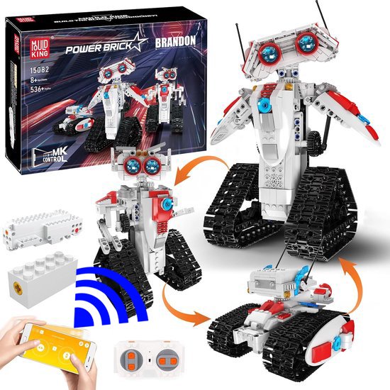 Mould King 15082 Robot 3 in 1 RC Auto wars bouwset | Classic creator star mecha motor modelbouw | Technische educatief speelgoed ideas voor expert volwassenen & kinderen | Accu niet geschikt voor Lego technic | Bouwdoos met 536 bouwstenen