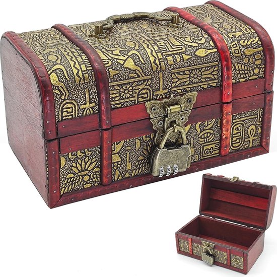 Houten Koffer A4 Metalen Handvat (33,9x24,8x10,7cm) - De Goei Kamer