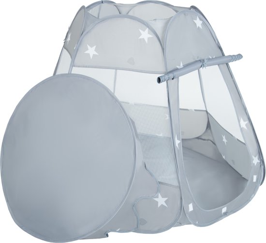 Selonis Speeltent voor kinderen met 100 ballen 105x90cm - Ballenbak Ballen - Speelhuisje binnen - Speelhuis kinderen - Ballenbak tent baby - Ballenbaktent - Grau: Geel, Groen, Blauw, Rood, Oranje van Selonis — afbeelding 3