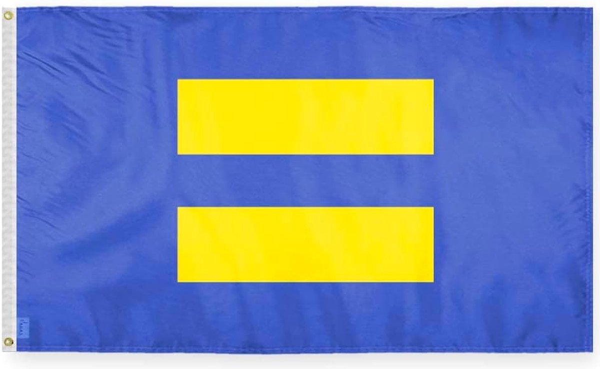 Gelijke rechten vlag 90x150cm - Polyester - 2 ophangringen – equal rights flag