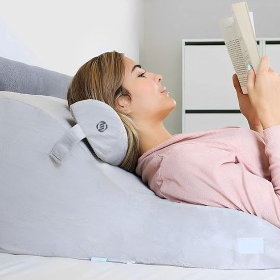 Equivera Leeskussen - Leeskussen voor in Bed - Leeskussen Bank - Leeskussen voor in Bed en Bank - Zitkussen - Steunkussen - Onderrug Ondersteuning