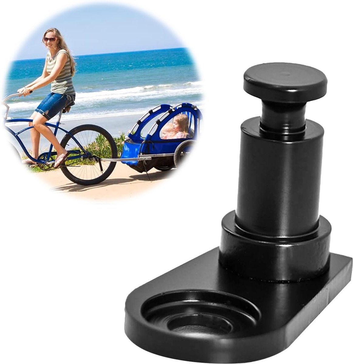 Inovra ® Fietskar Koppeling Universeel voor Kinderfietskar, Eenvoudige Installatie, Zwart