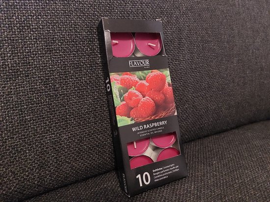 Candelo Set van 12 XXL geurkaarsen, geurtheelichtjes, wilde kers, jumbo theelicht in kunststof hoes, 8 uur brandduur, grote theelichtjes in roze
