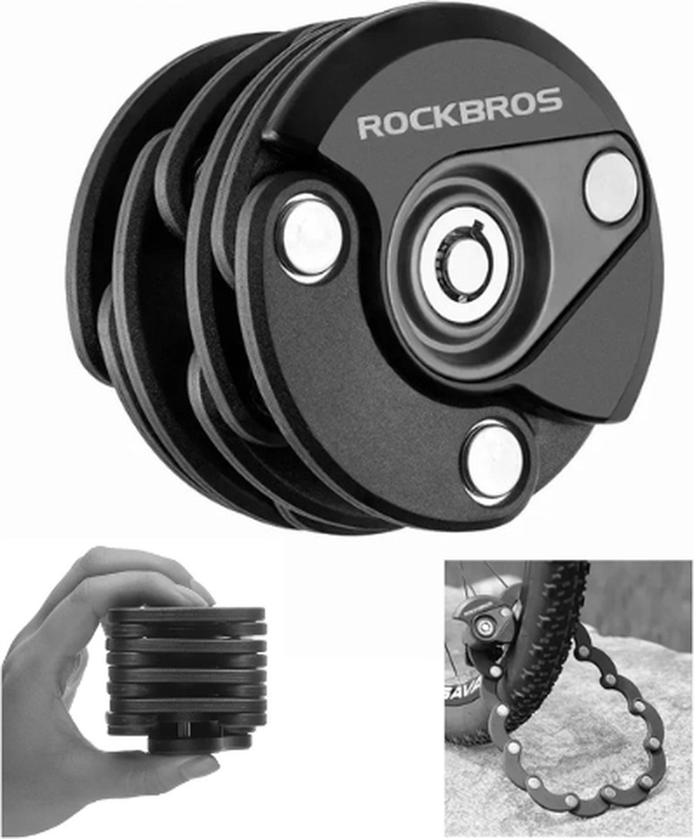 Ariqo Fietsslot - Kettingslot - Fietssloten - Vouwslot - Fiets Slot - Draagbaar - Staal - 65 cm - Incl. Houder - 507 gram