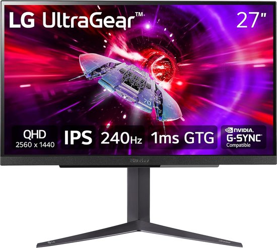 LG UltraGear 27GR83Q-B - QHD IPS Gaming Monitor - HDMI 2.1 - 240hz - 1ms - 27 inch