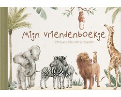 foto van Vriendenboekje jongens - vriendenboekje meisje - vriendenboekje safari - jungle - kleuters - vriendenboekjes - kleuren en tekenen - Writemoments