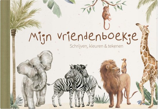 Vriendenboekje jongens - vriendenboekje meisje - vriendenboekje safari - jungle - kleuters - vriendenboekjes - kleuren en tekenen - Writemoments