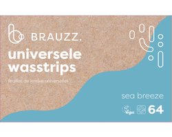 Brauzz Wasstrips Multipack Sea Breeze - Wasmiddeldoekjes voor Witte, Gekleurde en Zwarte Was - Wasmiddel Strips - Eco Wasmiddel Vellen - Duurzame Laundry Strips (64 wasbeurten)