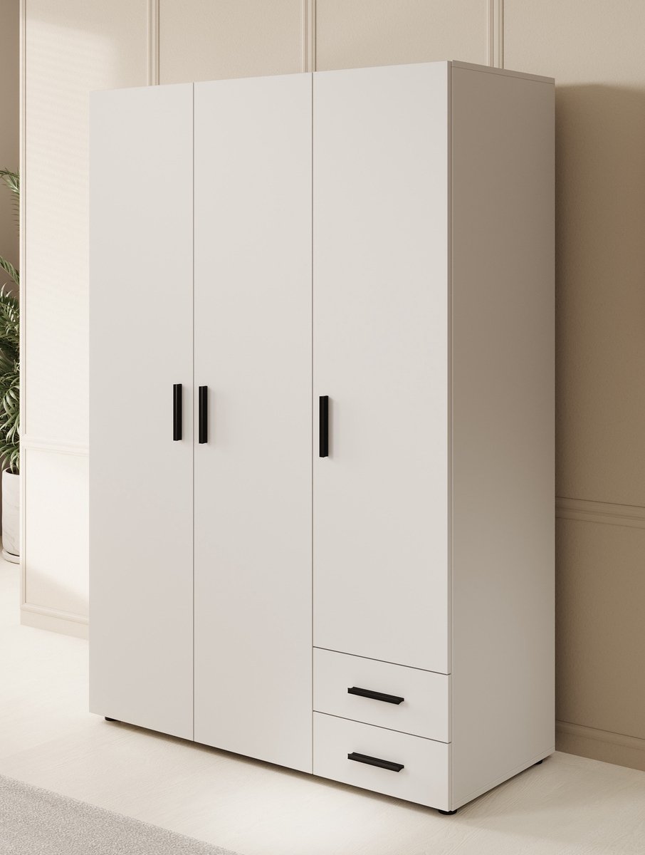 Meubella - Kledingkast Bellini - Wit - 120 cm