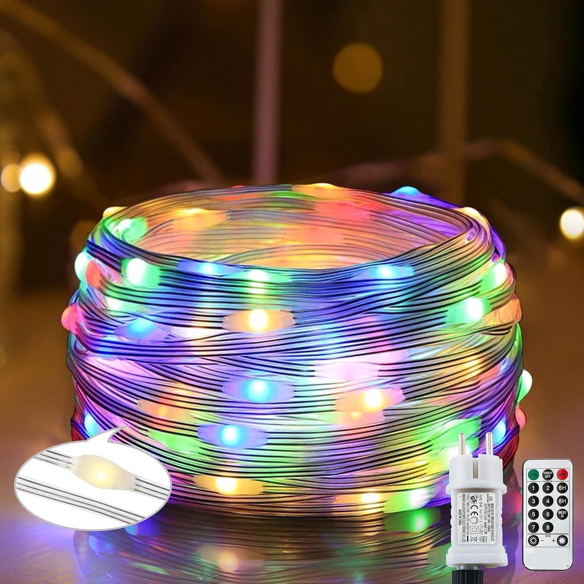 220 LED lichtslingers voor buiten - 25M/8 standen - PVC - waterdichte lichtslingers - met timing - afstandsbediening en slimme stekker - voor binnen/buiten - kerstfeest - balkon - bruiloft - feest.