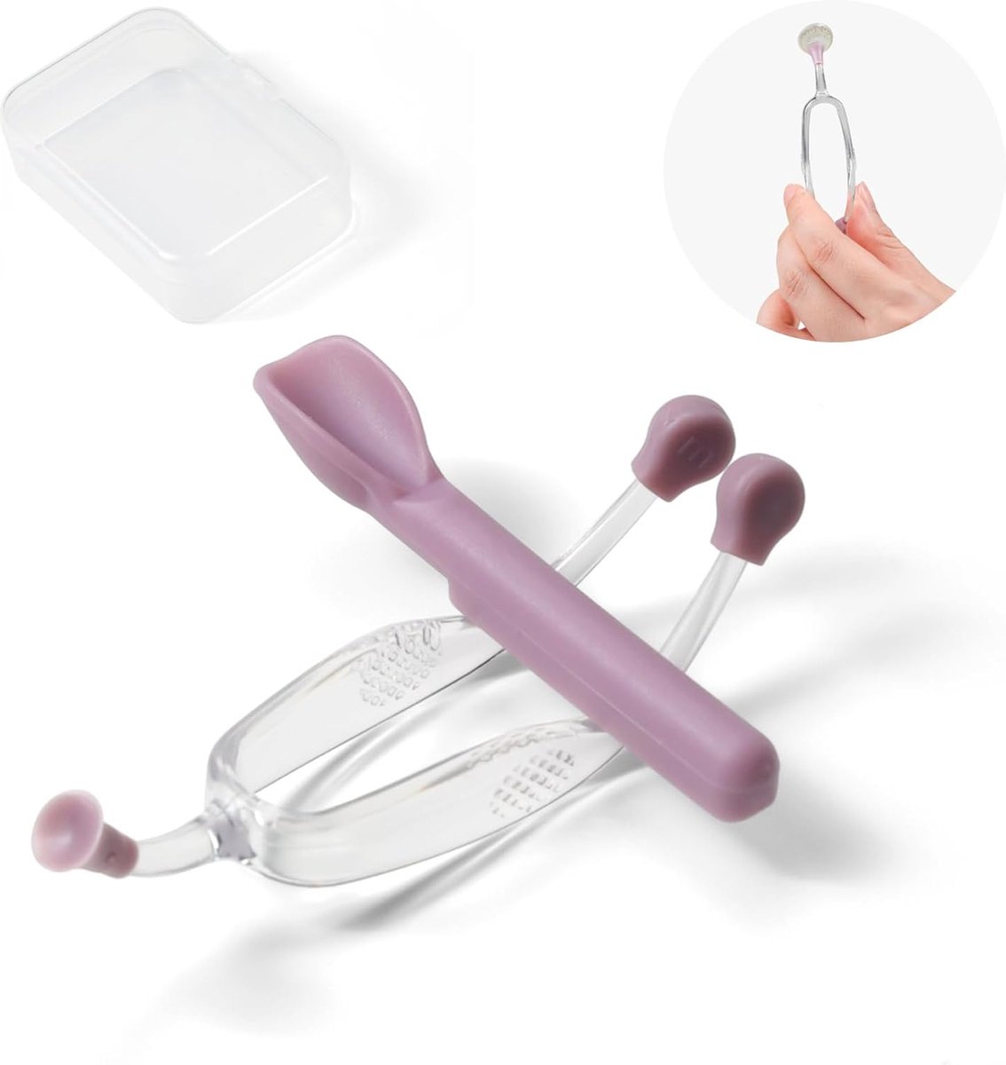 Lenzen Zuignap - 1 set Paars - Contactlenshouder - Lenzen Pincet - Lens Ploffertje - zachte contactlensverwijderaar - Siliconen Zachte - voor meisjes met lange nagels - contactlensverwijderaar voor thuisgebruik op reis