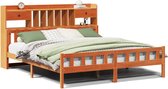 vidaXL - Lit - avec - bibliothèque - sans - matelas - bois de pin - marron lavé - 180x200 - cm