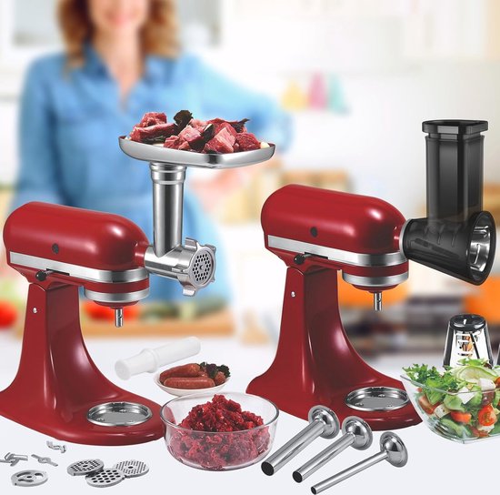 KitchenAid Volledig Metalen Vleesmolen 5KSMMGA, zilver