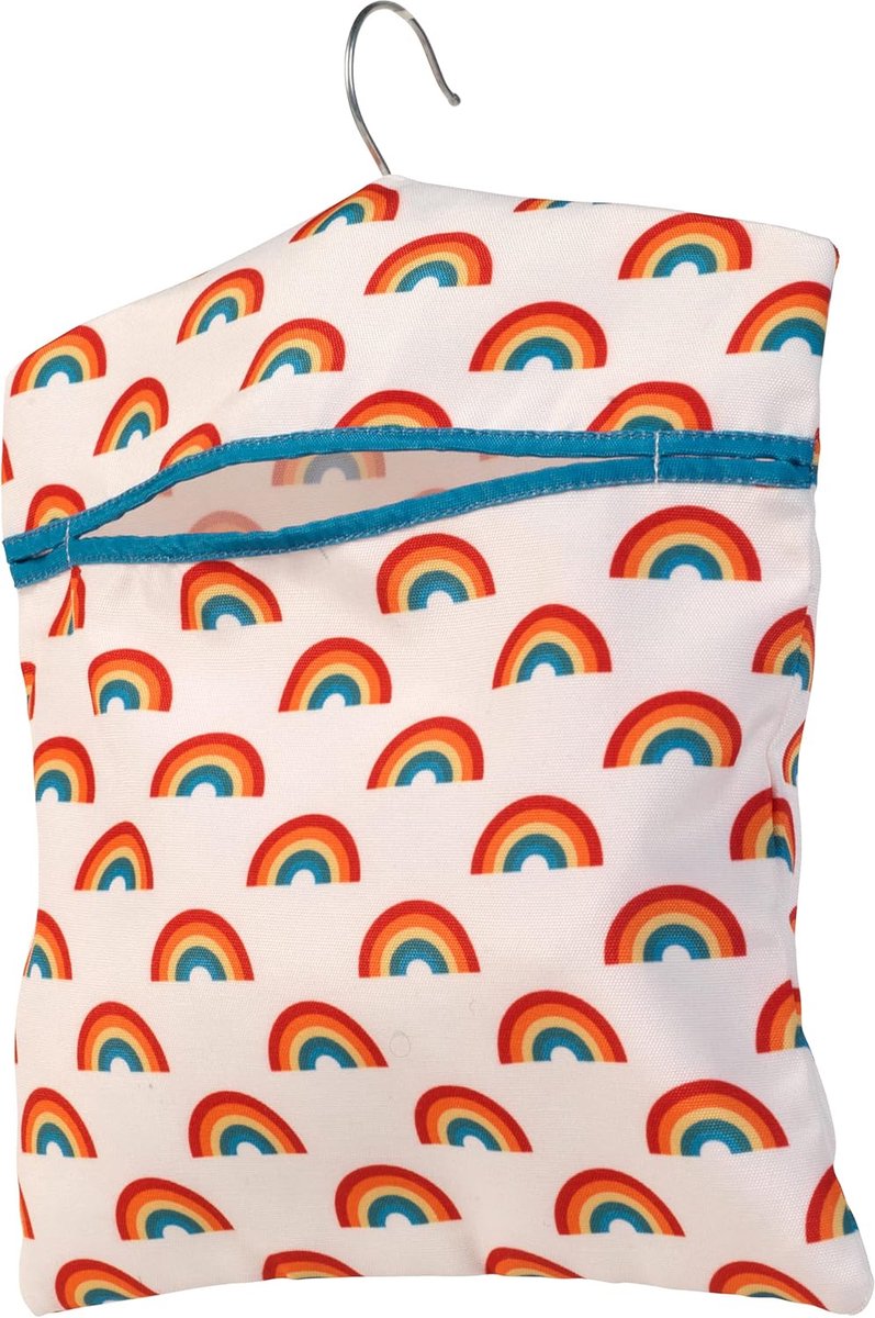 Goedkoopste Handige Regenboog Kledingklem Tas met Haken voor Binnen en Buiten Gebruik
