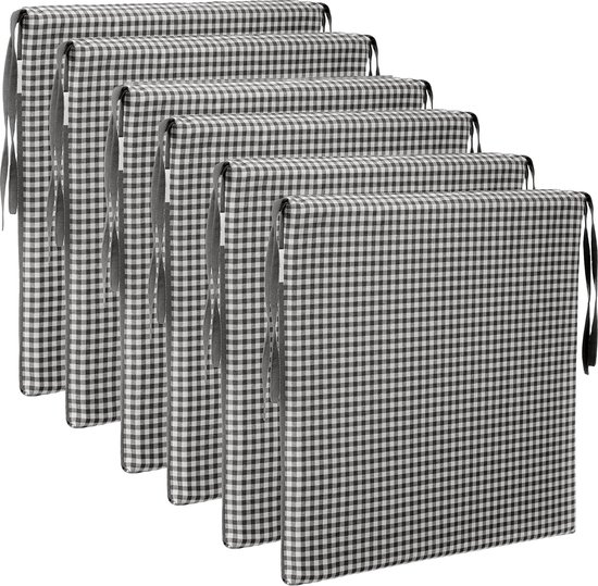 Set van 6 rug/zitkussens JAVA/AMANTEA PREMIUM 50 x 70 cm lichtbeige