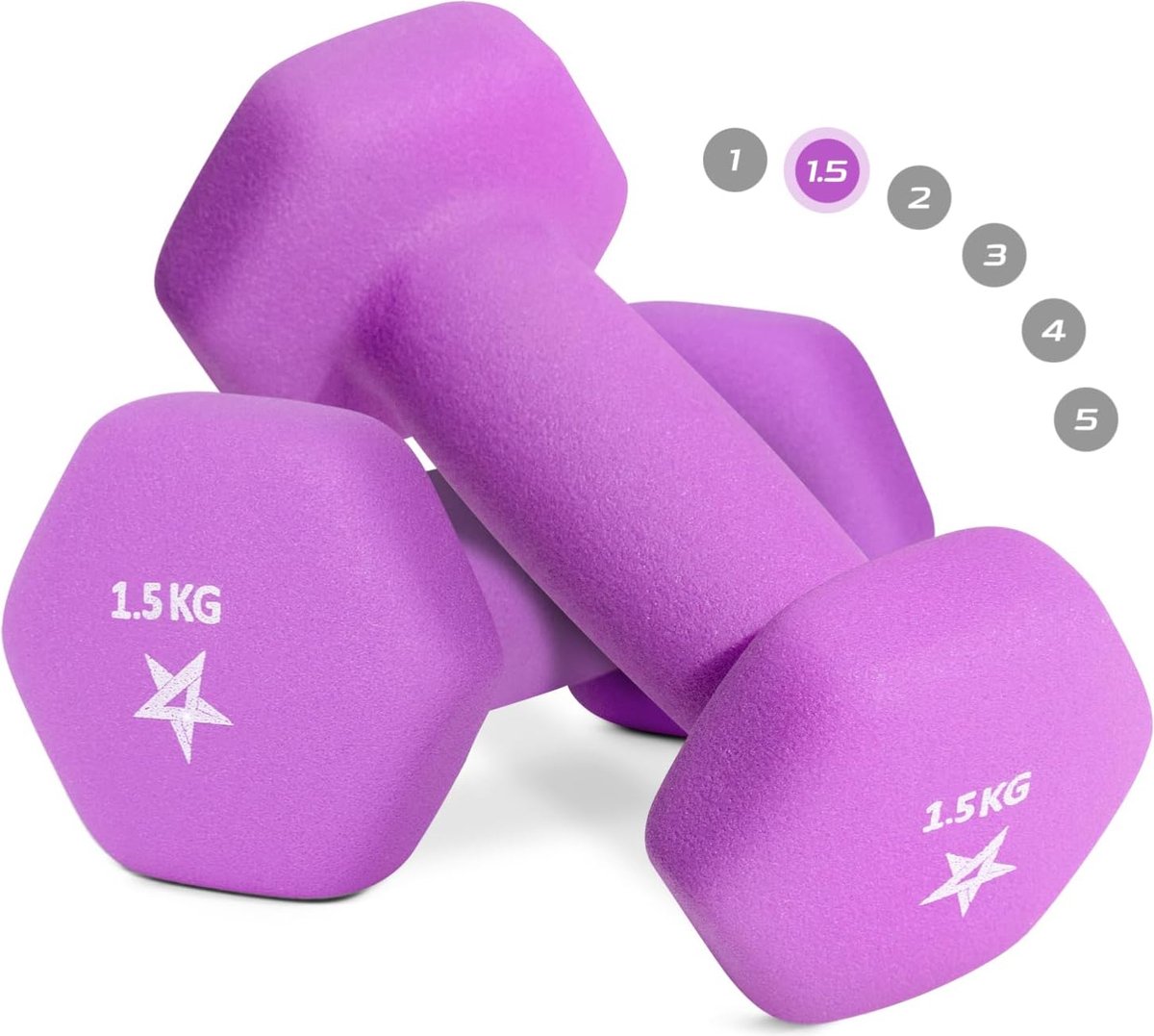 Neopreen Halterset voor Krachttraining, Pilates en Yoga - Set van 2 Stuks