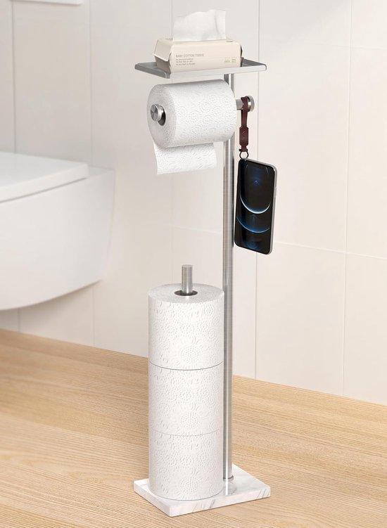 KES Toiletrolhouder Vrijstaande SUS304 Rvs Base Badkamer