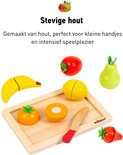 DxxD Houten Speelgoed – Fruit En Groenten Snijden, 8 Stuks Met Mes En Plank, Voor Kinderdinette, Educatief, 3-5 Jaar