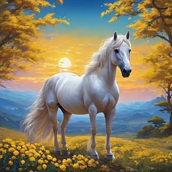 5D Diamond Painting De Wolf En Het Paard - diamond paint hobby