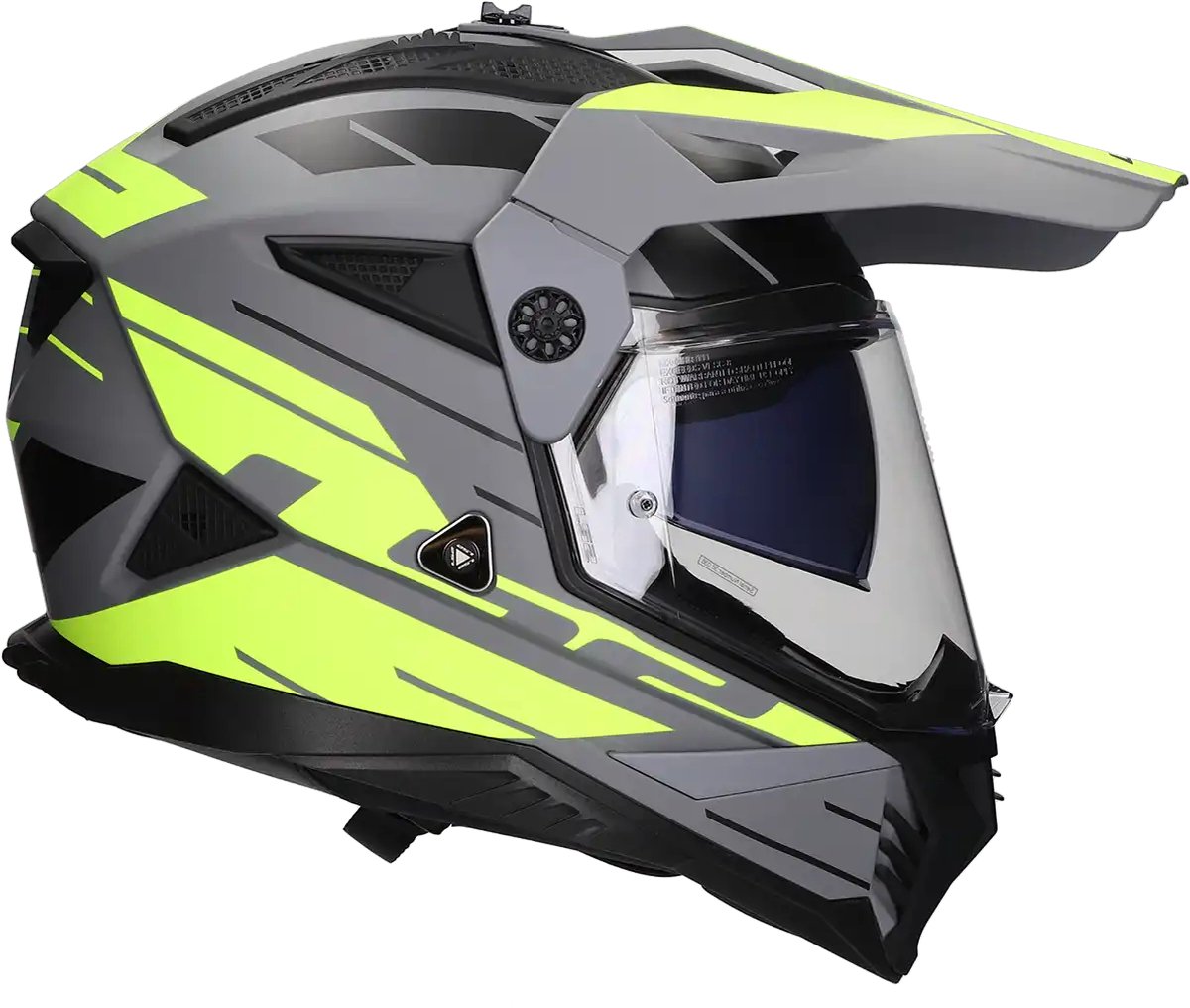 LS2 Helm Pioneer II Namib MX702 mat grijs / geel maat L