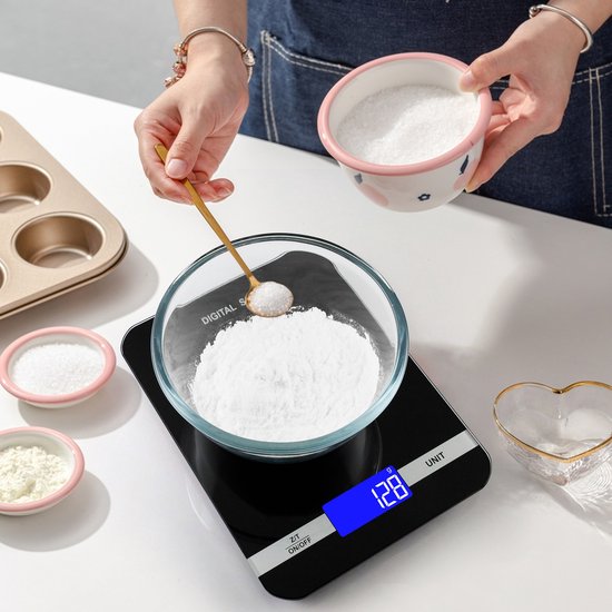 Achaté Digitale Keukenweegschaal - 0,1g tot 3kg - Koffieweegschaal